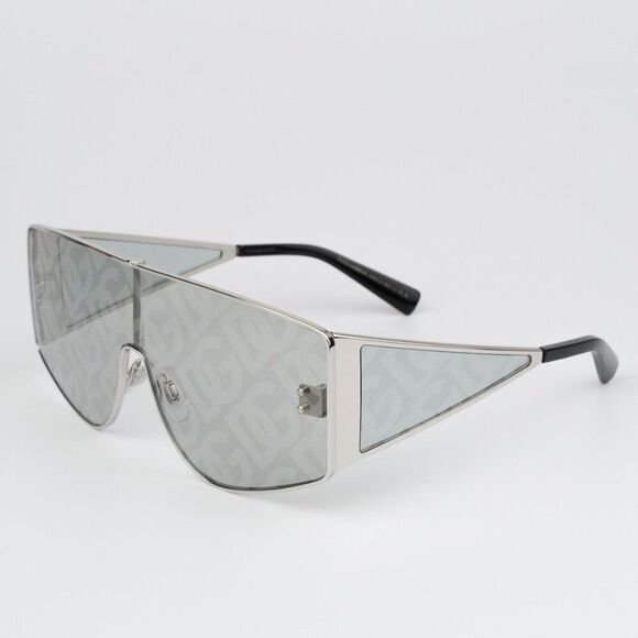 NEW D&G DG2305 05/AL Silver Grey Silver Mirrored DG Rectangle Unisex Sunglasses - Picture 1 of 14